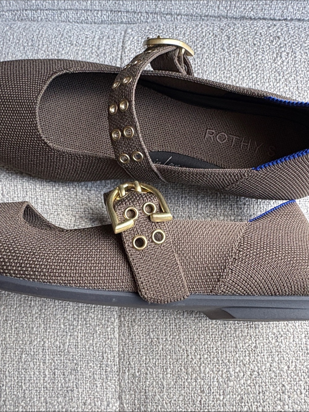 Rothy's Brown Mary Jane Flats with Gold Buckle - Picture 7 of 7